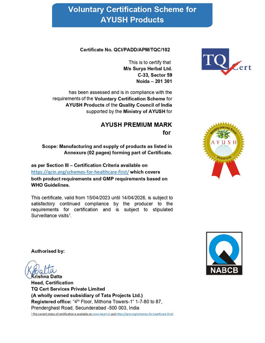 Accredited by NABCB, Ayushpremium, QCI
