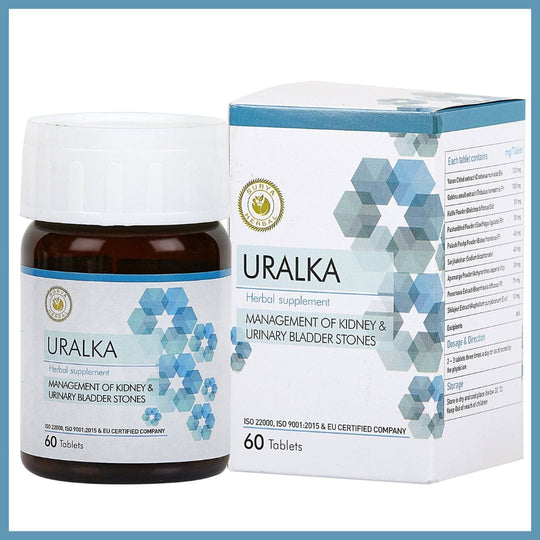 Surya Herbal HerbRoot Uralka: Herbal Kidney & Bladder Stone Management Tablets (60 Tabs)