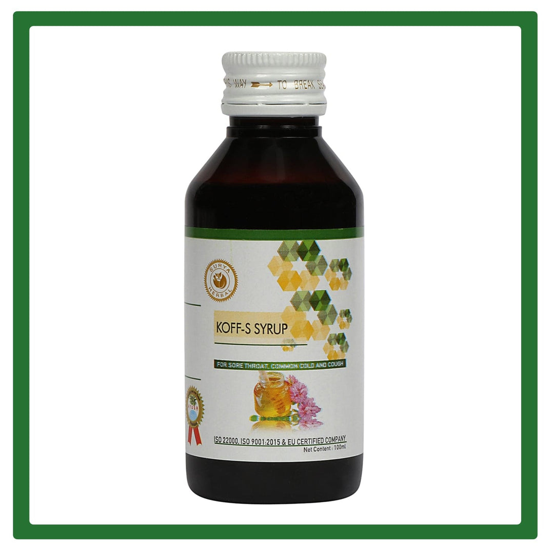 Surya Herbal Koff-S Syrup (100 ml): Natural Ayurvedic Cough Relief with Honey