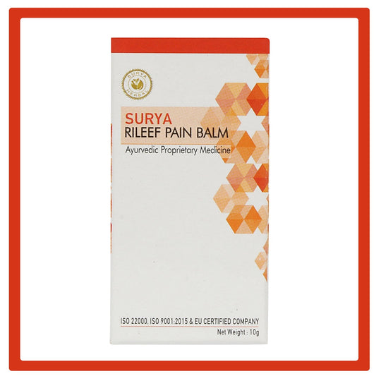 Surya Herbal Relief Pain Balm (10 gms): Natural Ayurvedic Solution for Joint Pain, Sprains and Backache