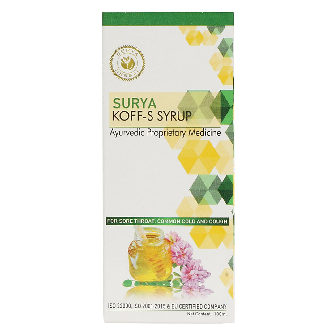 Surya Herbal Koff-S Syrup (100 ml): Natural Ayurvedic Cough Relief with Honey